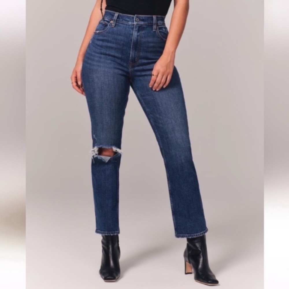 Abercrombie & Fitch Distressed The Ankle Straight Ultra High Rise Jeans 2 / 26